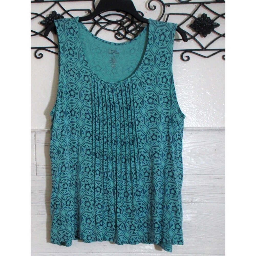 Croft & Barrow Women's Top Size XL Sleeveless Multicolored Round Neck